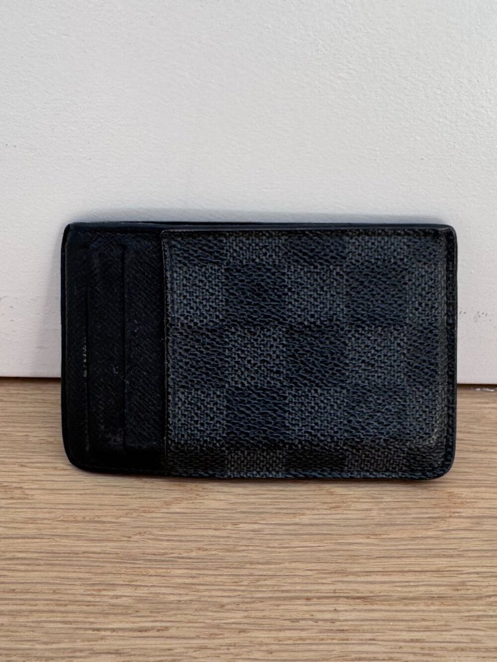 Louis Vuitton Damier LV Card Holder Pocket Organizer Black | Authentic